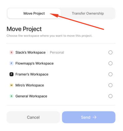 Transfer Project ownership