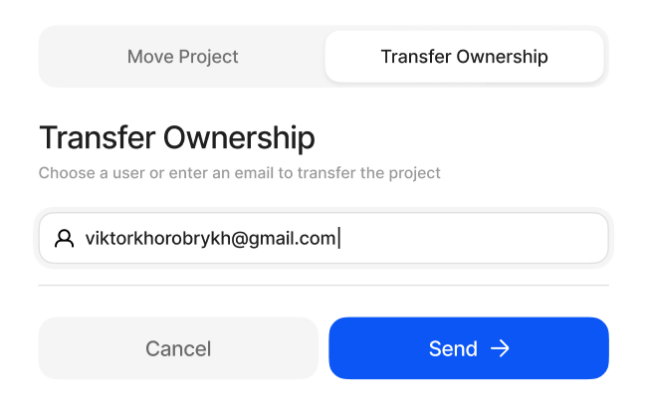 Transfer Project ownership